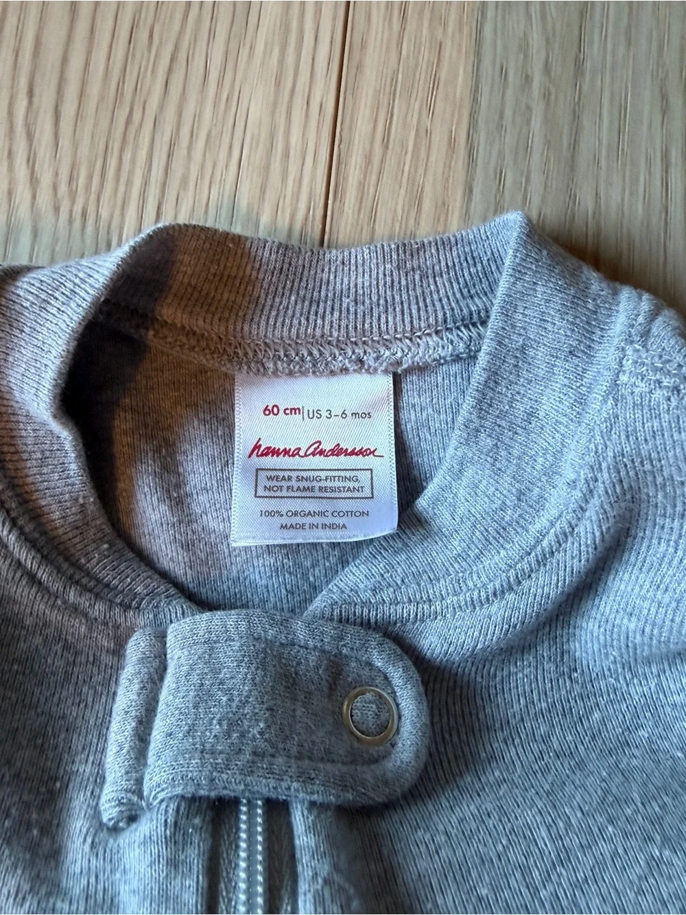 Hanna Andersson Long Sleeve Gray One-Piece Zipper Pajamas